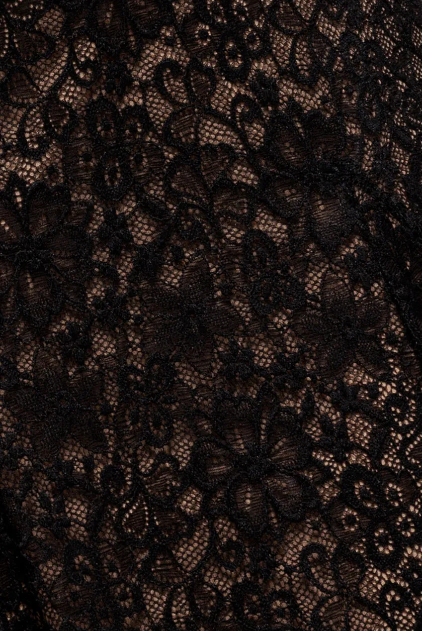 Goddiva Wednesday Addams Abito midi nero in pizzo