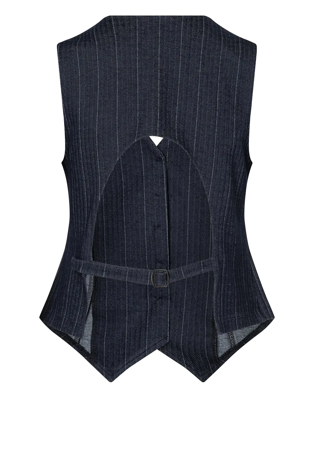 Ana Alcazar Enderlis gilet gessato blu schiena aperta