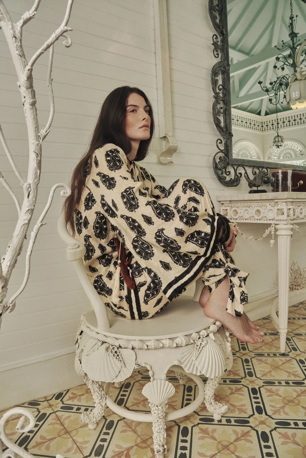 Johanna Ortiz Caretaker Jungle tunica lino ecru