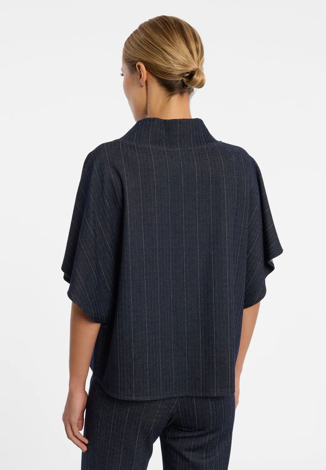 Ana Alcazar Enliya top kimono gessato blu