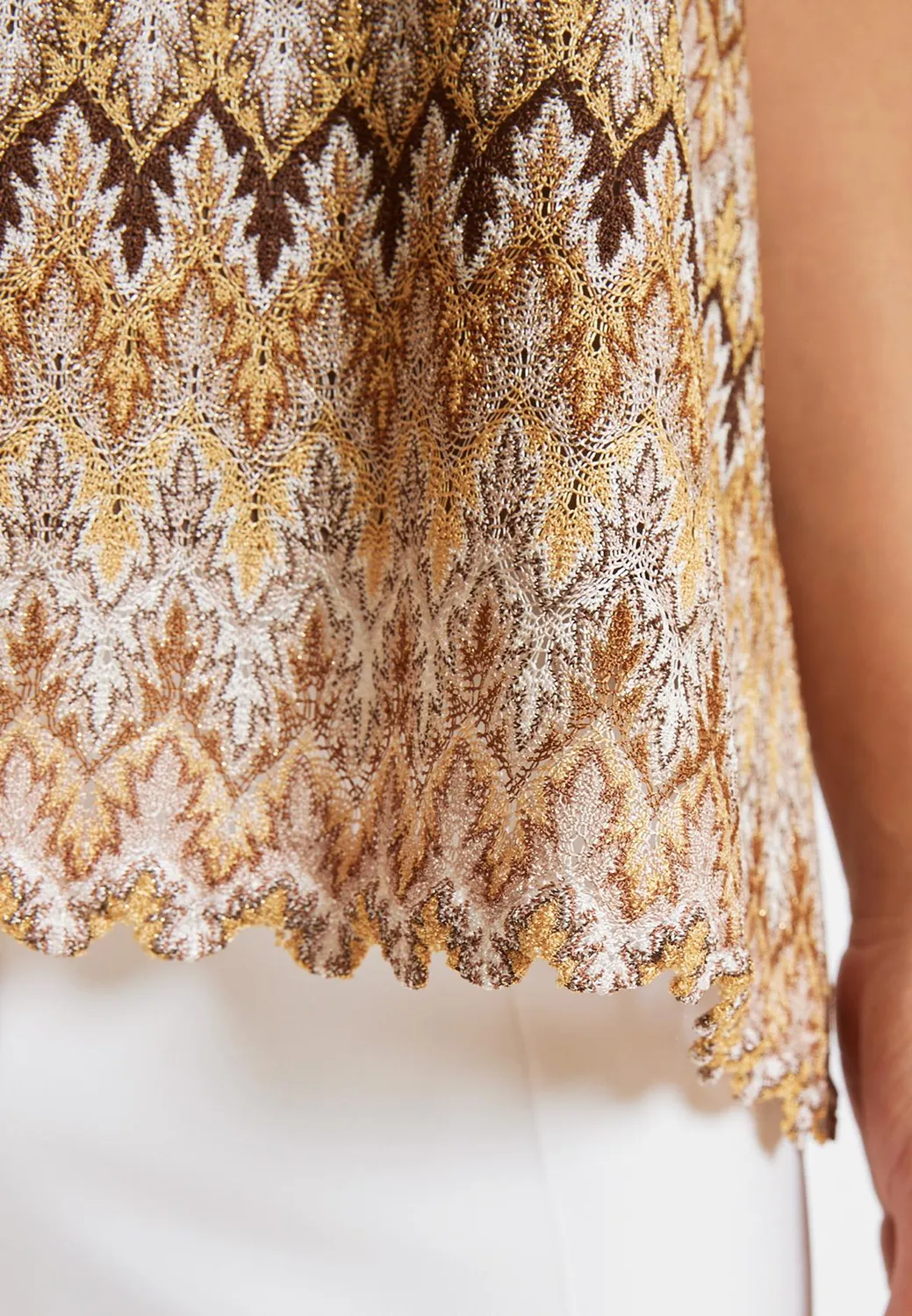 Ana Alcazar Paara top maglia traforata beige