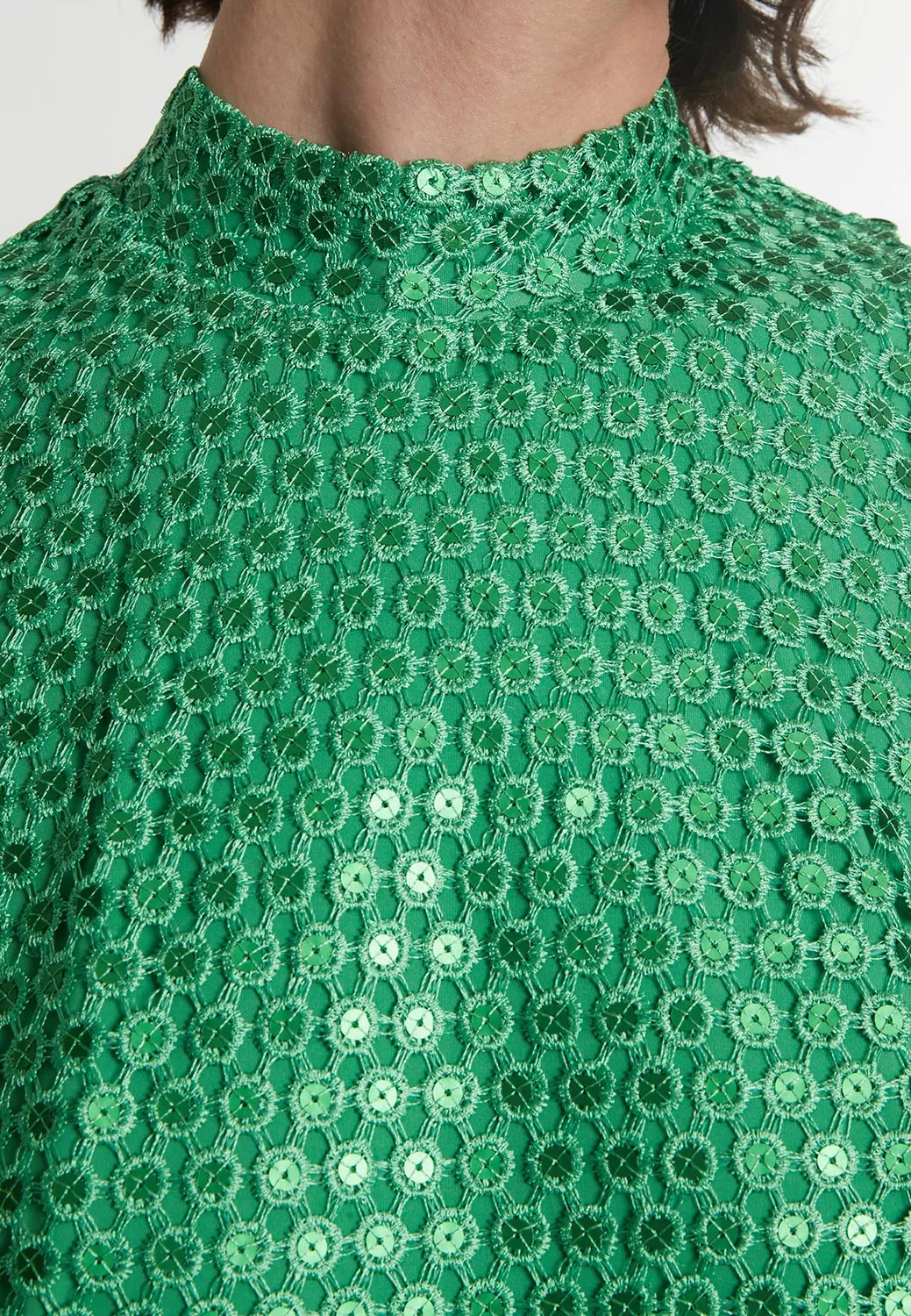 Ana Alcazar Pacea abito corto verde paillettes sera