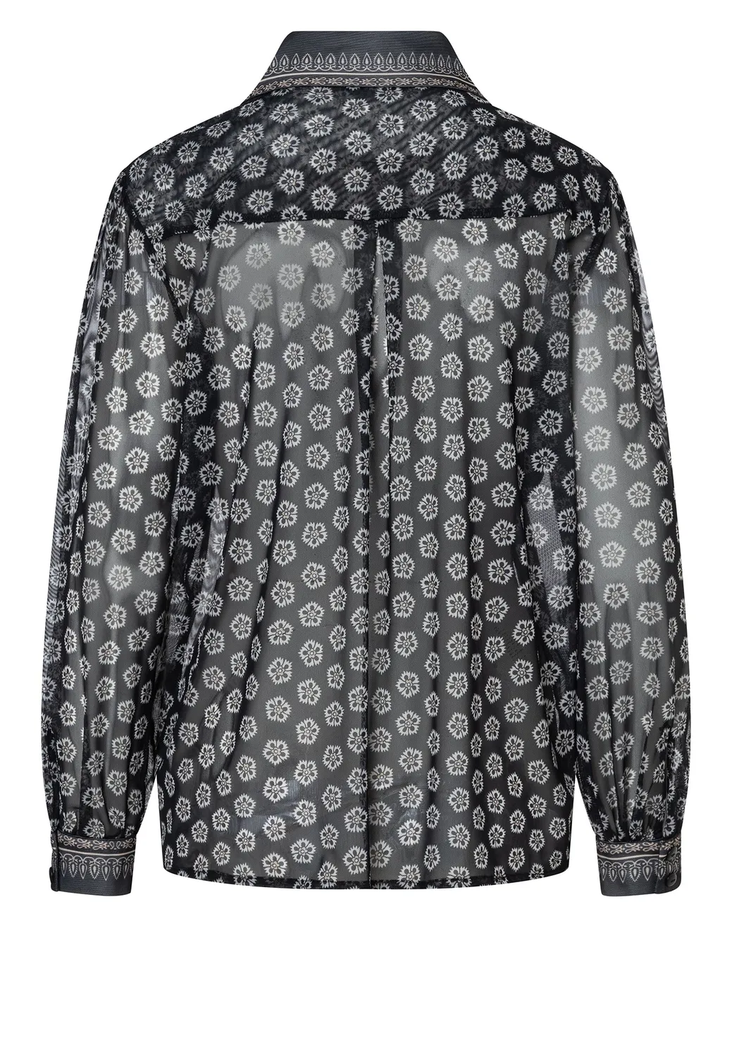 Ana Alcazar Eminsea camicia velo nero foulard