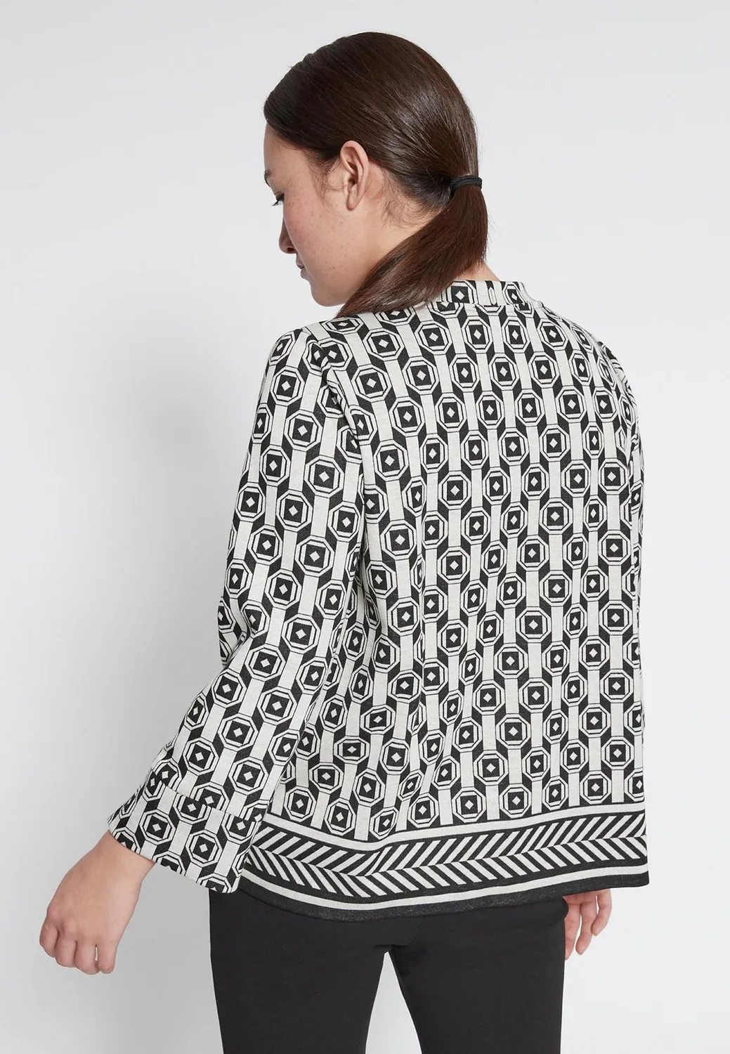 Ana Alcazar Heryle top fantasia bianco nero