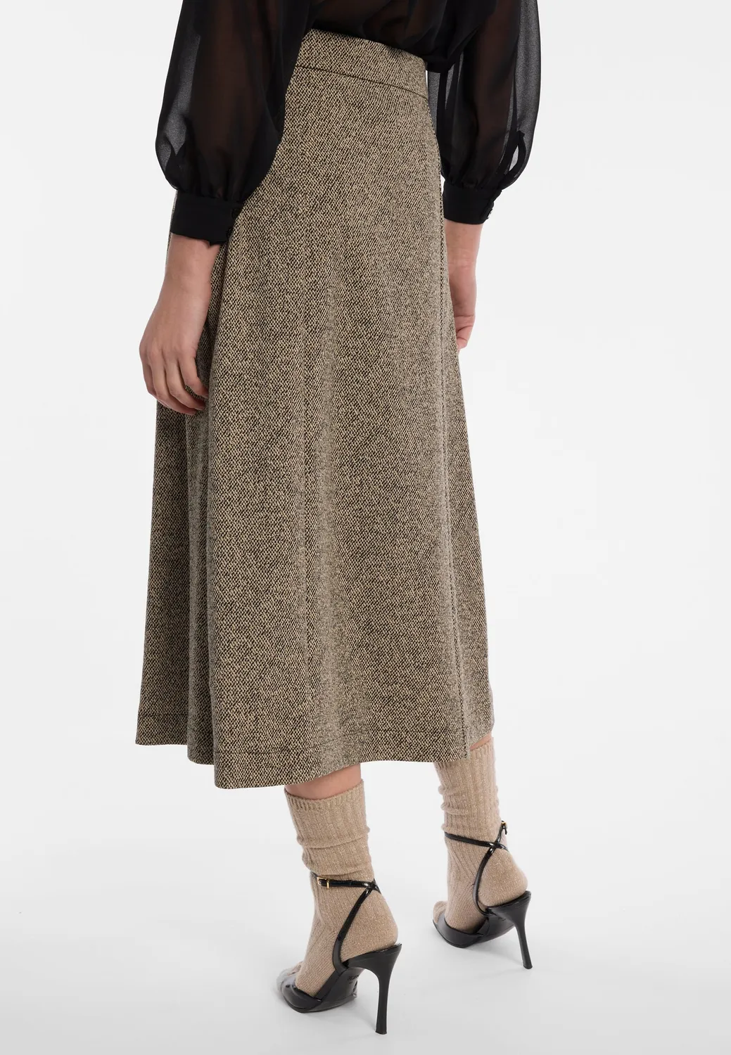 Ana Alcazar Efilaris gonna midi tweed svasata