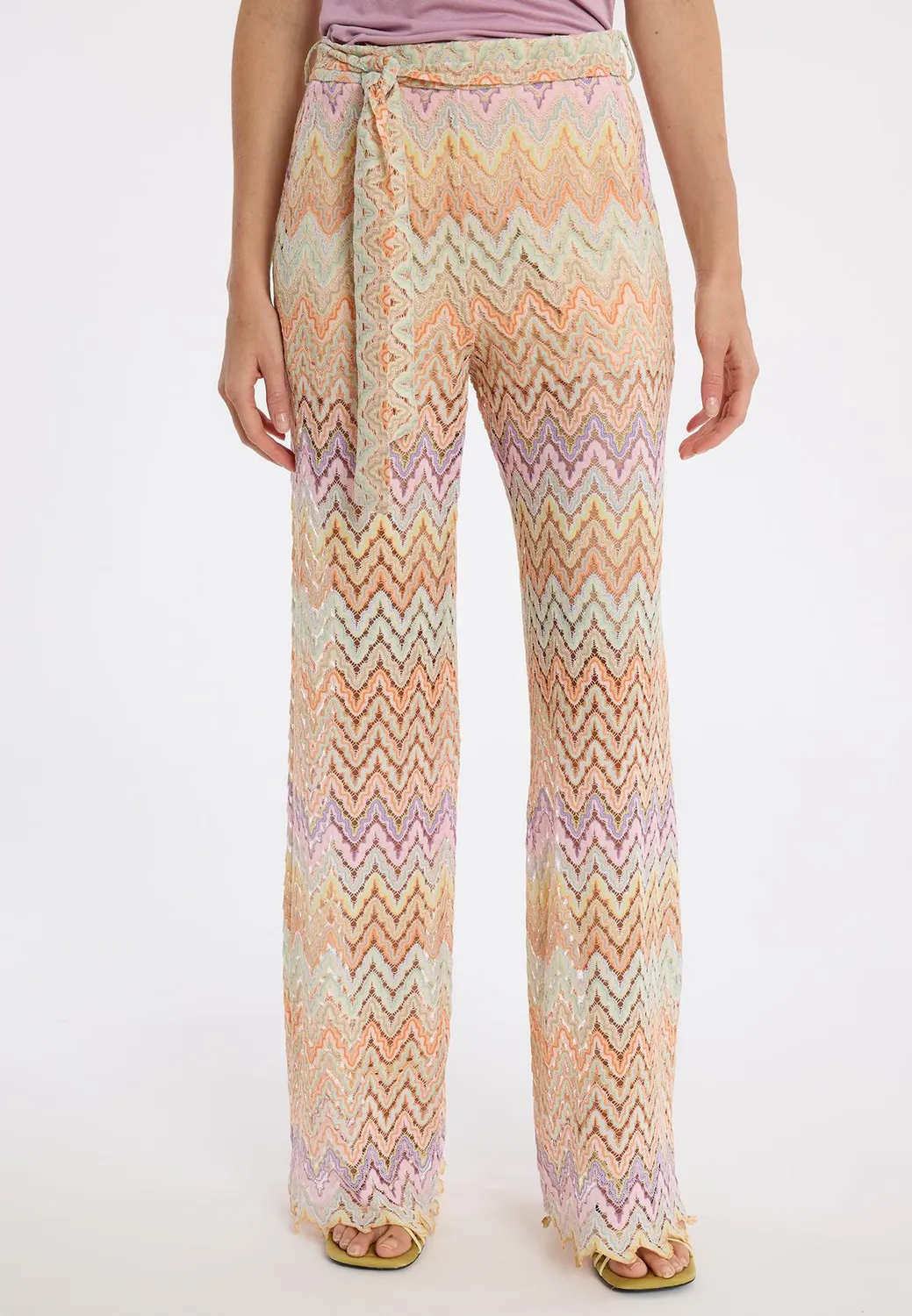 Ana Alcazar Zaylea pantaloni maglia palazzo ajour