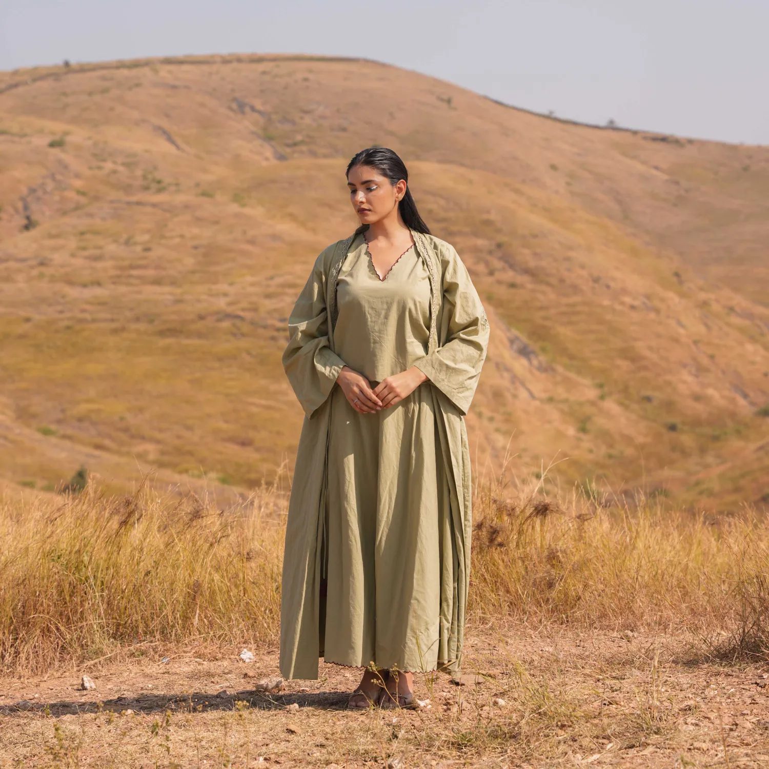 Our Dve Frost Fall Top verde tè in cotone