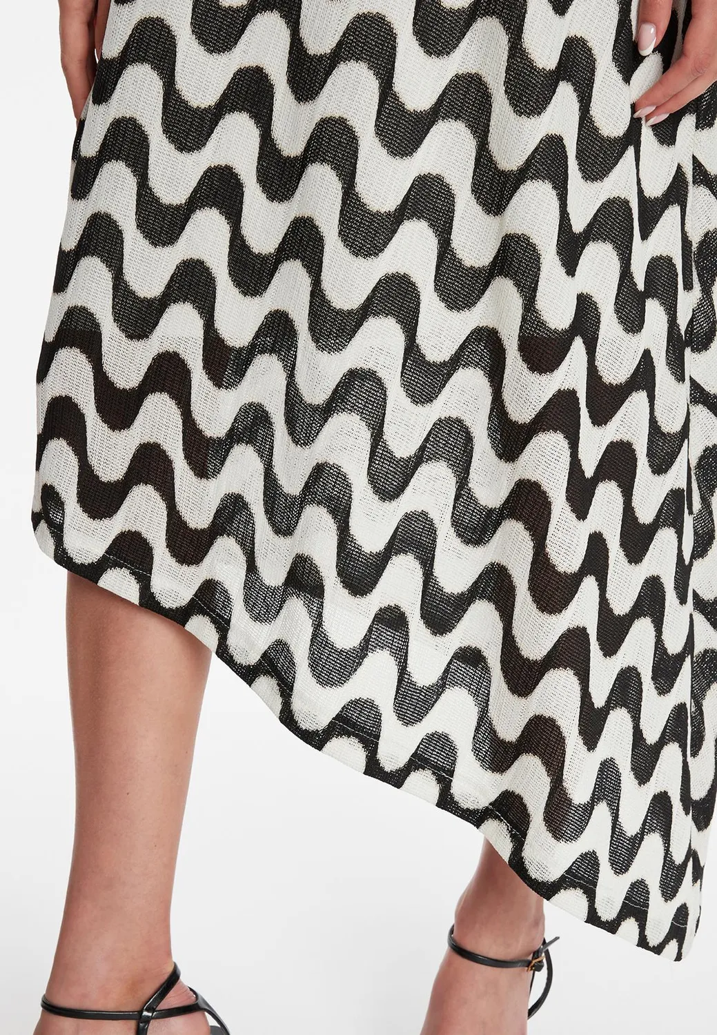 Ana Alcazar Zola abito midi maglia onde