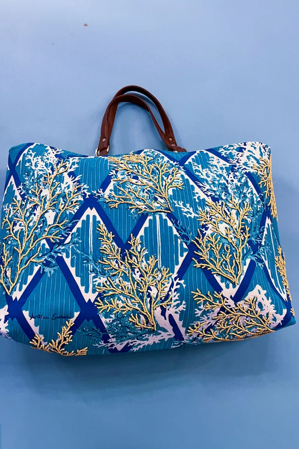 Antica Sartoria Everywhere DV1728 borsa turchese cotone