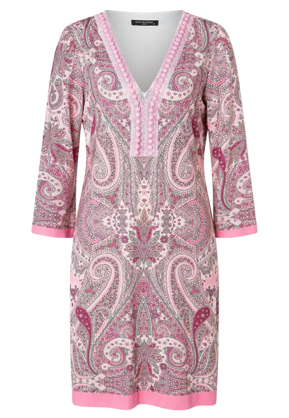 Ana Alcazar Zipi abito scollo V stampa paisley