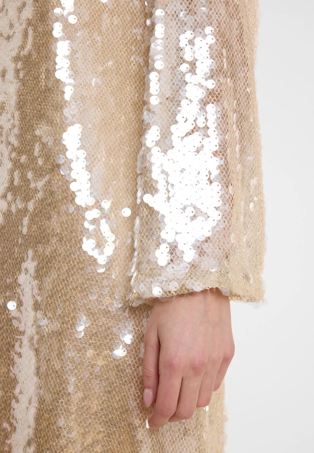 Ana Alcazar Abdea abito paillettes champagne A-line