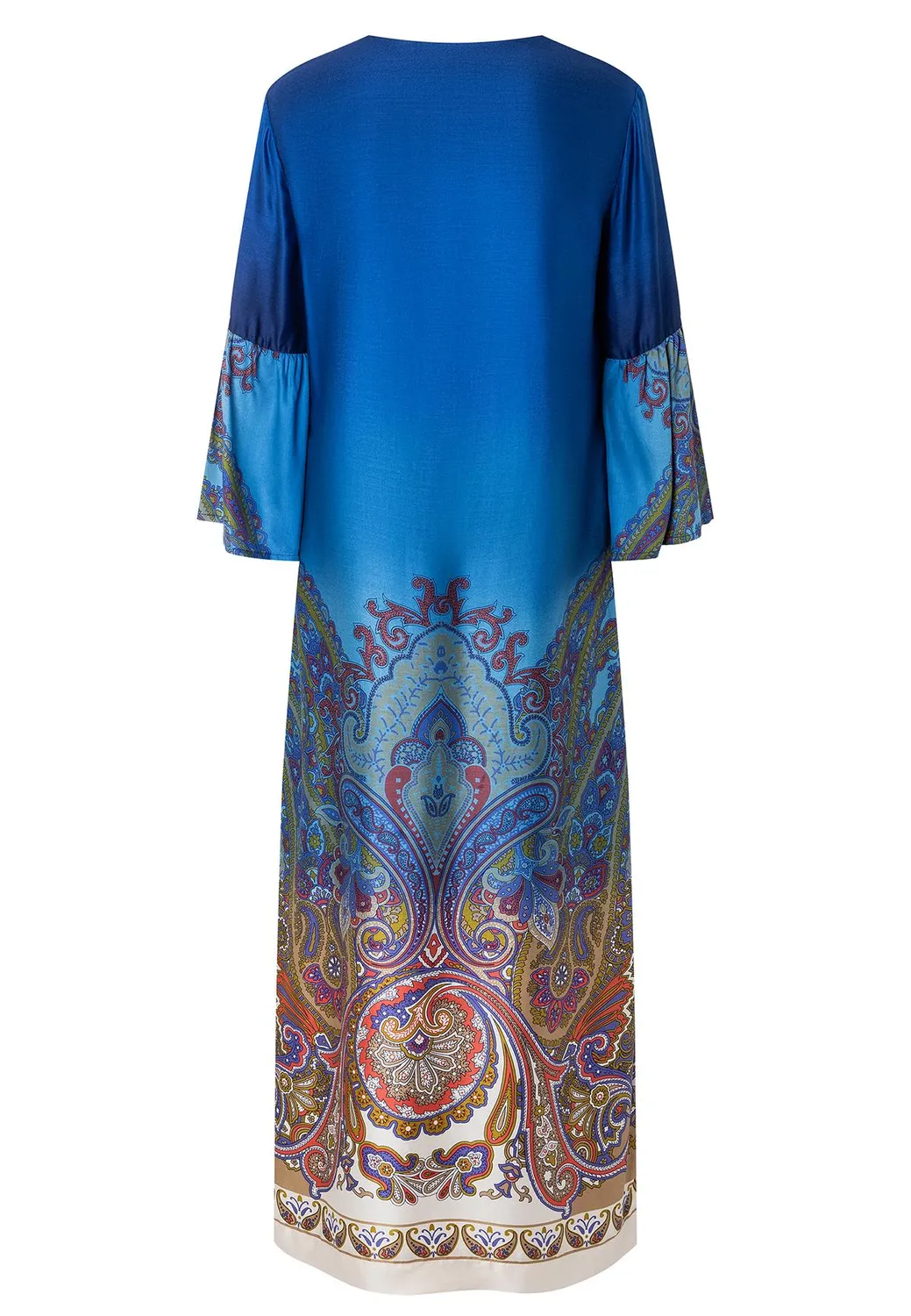 Ana Alcazar Pamea caftano midi blu raso invitata