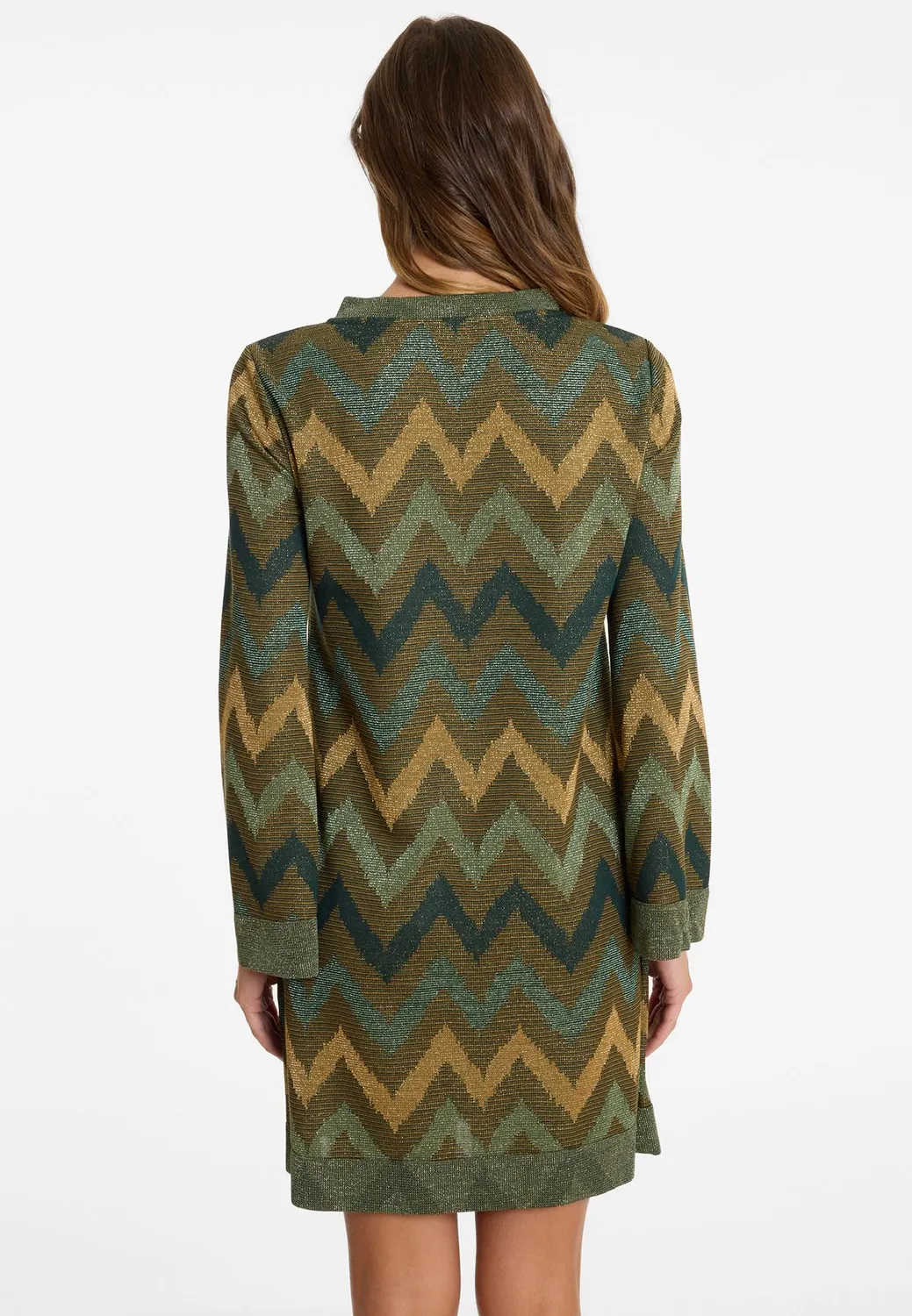 Ana Alcazar Ava abito svasato verde lurex