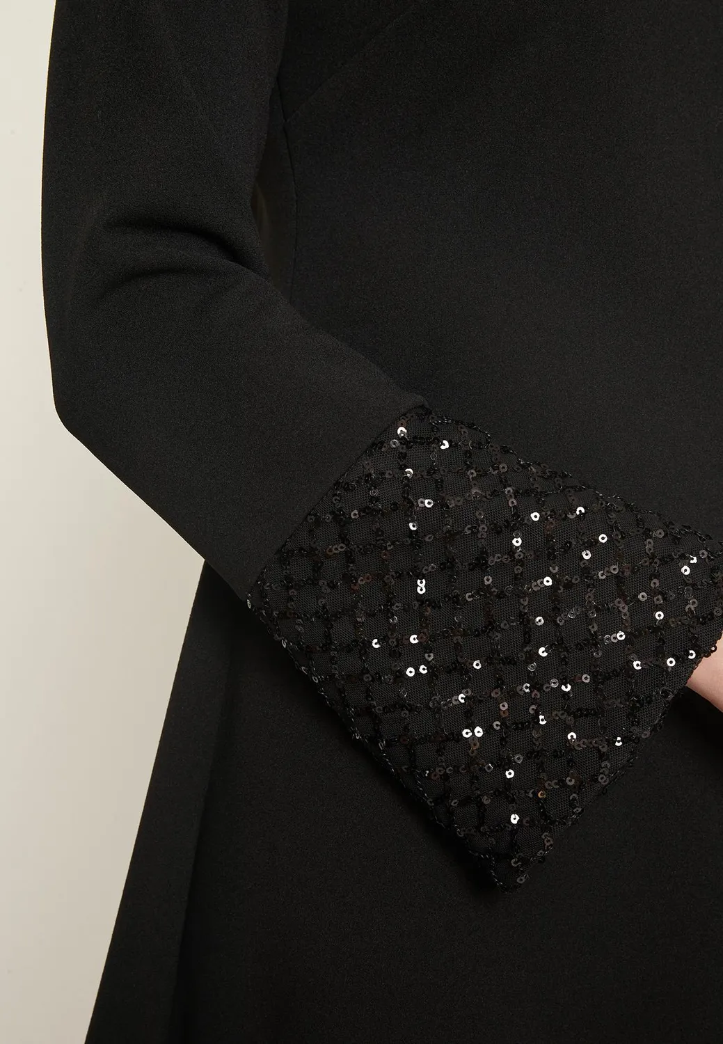 Ana Alcazar Odari abito mini nero paillettes
