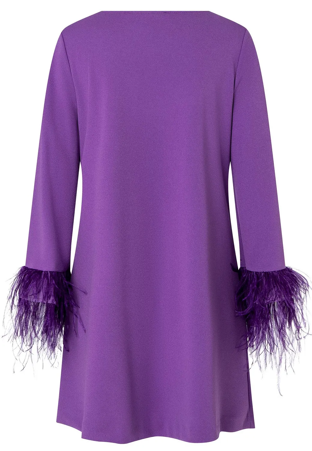 Ana Alcazar Okory abito cocktail viola piume