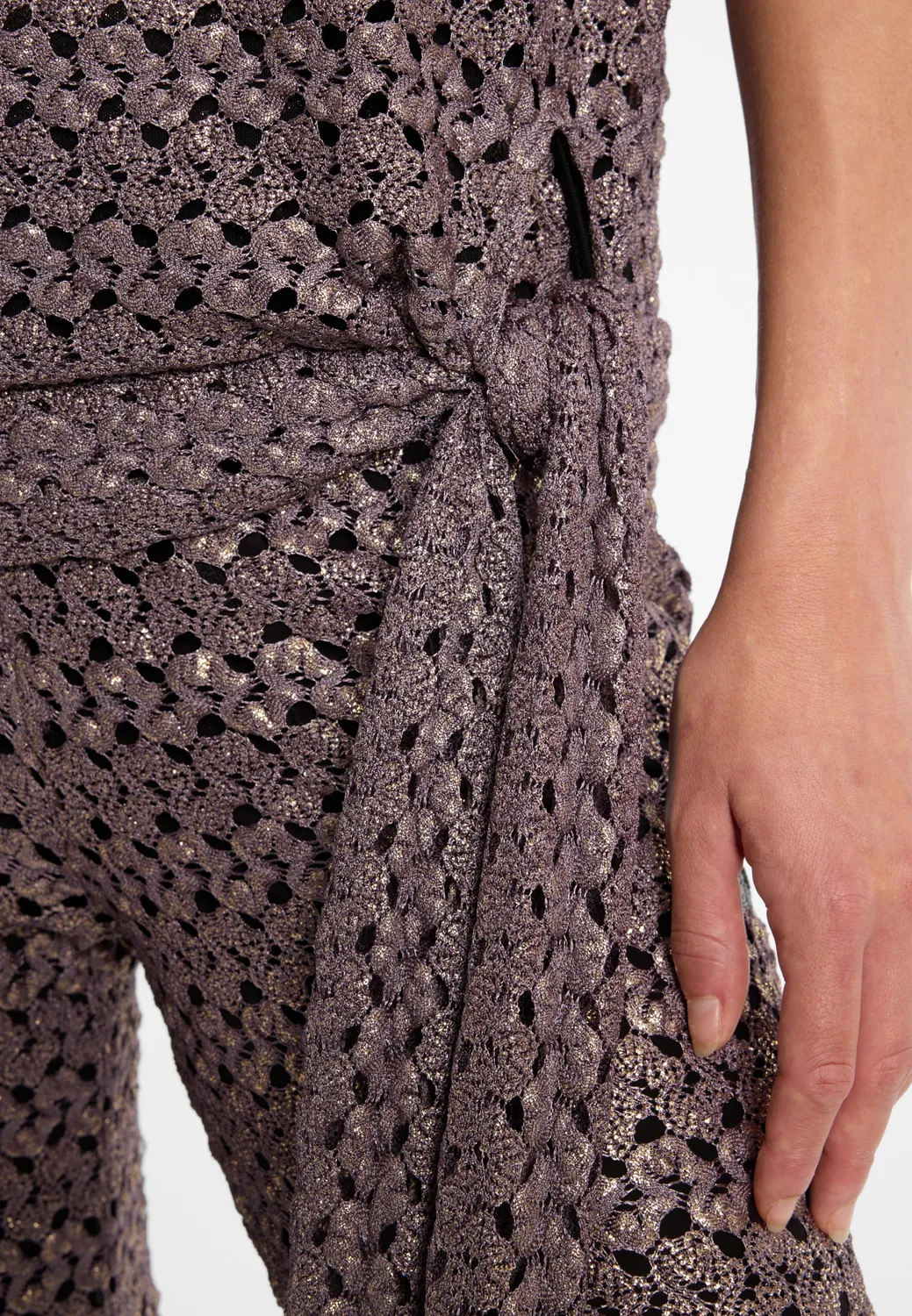 Ana Alcazar Dulia top halterneck marrone lurex