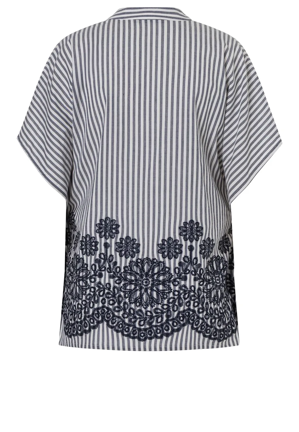 Ana Alcazar Dorivar blusa kaftano cotone righe grigie