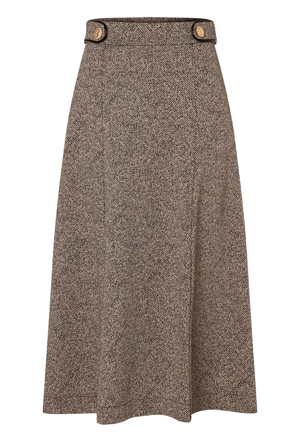Ana Alcazar Efilaris gonna midi tweed svasata