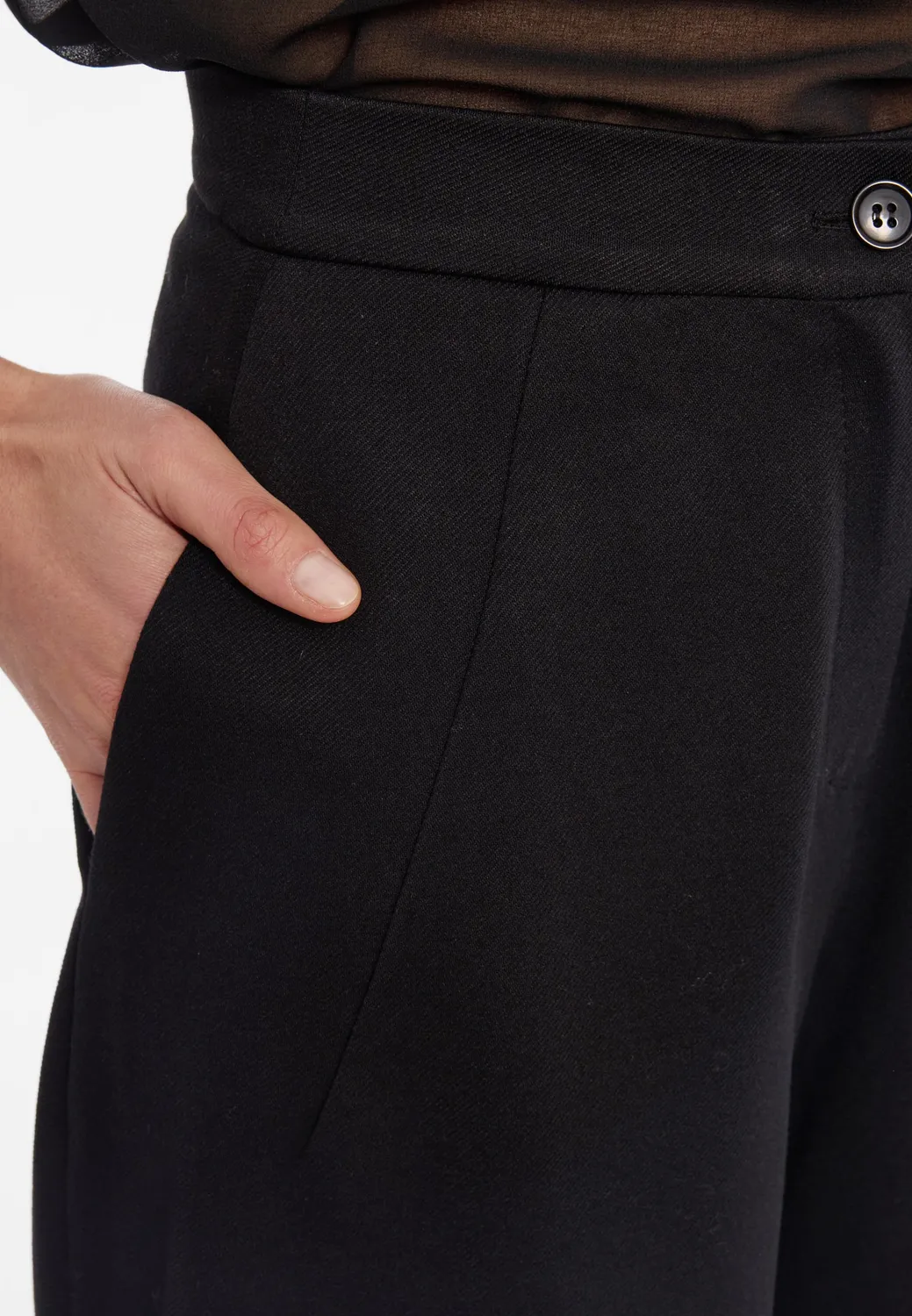Ana Alcazar Ensensa pantaloni barrel neri vita alta