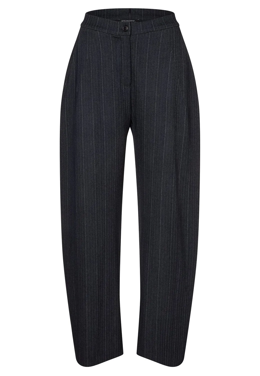 Ana Alcazar Enliry pantaloni barrel gessati blu navy