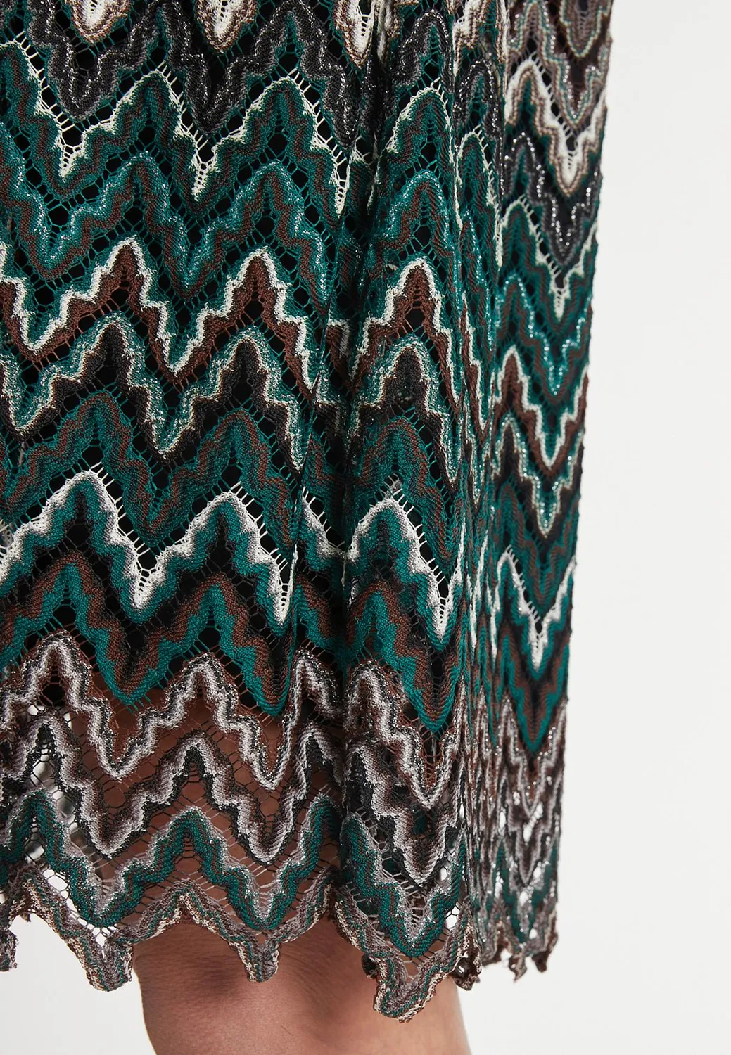 Ana Alcazar Maffa abito maglia zigzag verde
