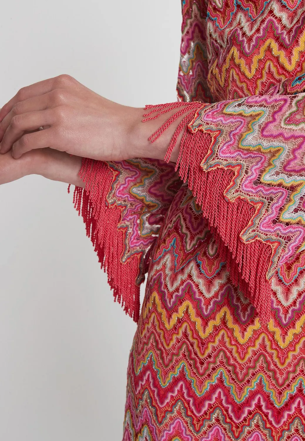 Ana Alcazar Polomi abito knit rosa traforato corto