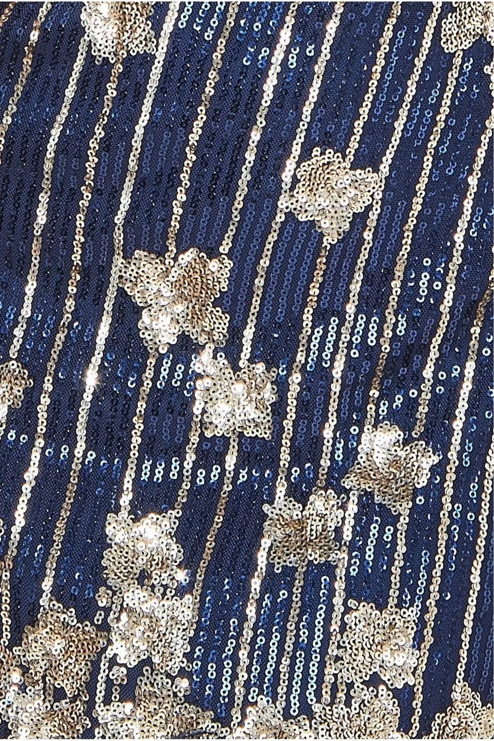 Goddiva DR3770 abito mini blu navy lustrini e piume