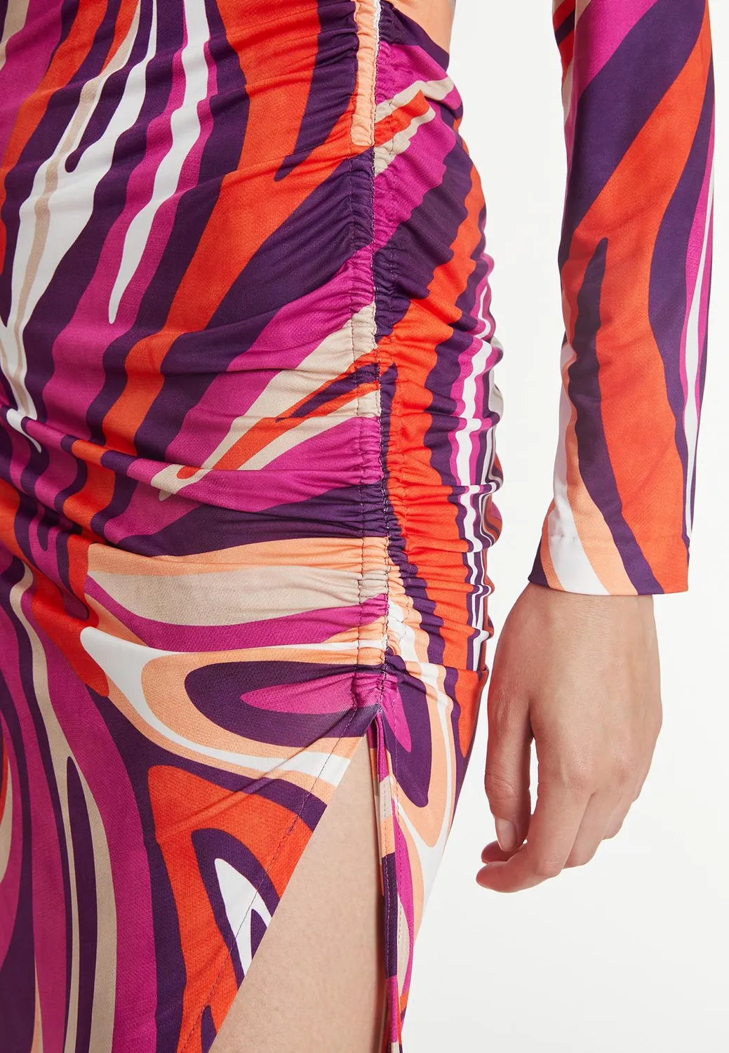 Ana Alcazar Priely tubino midi cut-out stampa