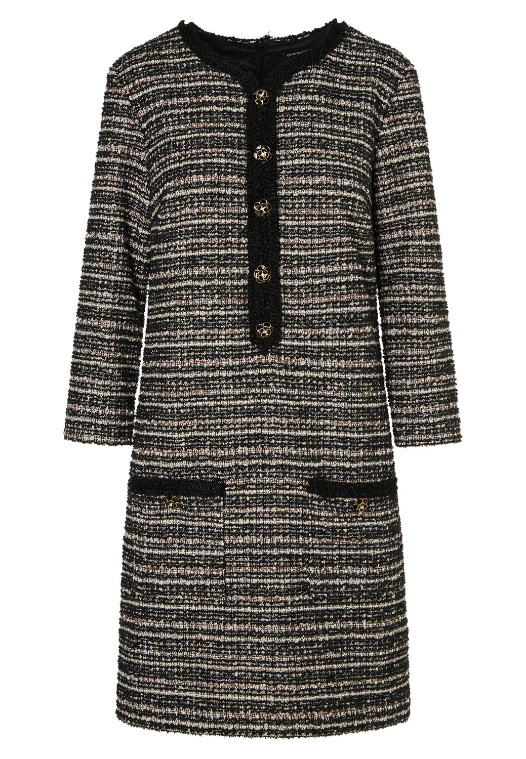 Ana Alcazar Enalisa abito tweed bouclé nero