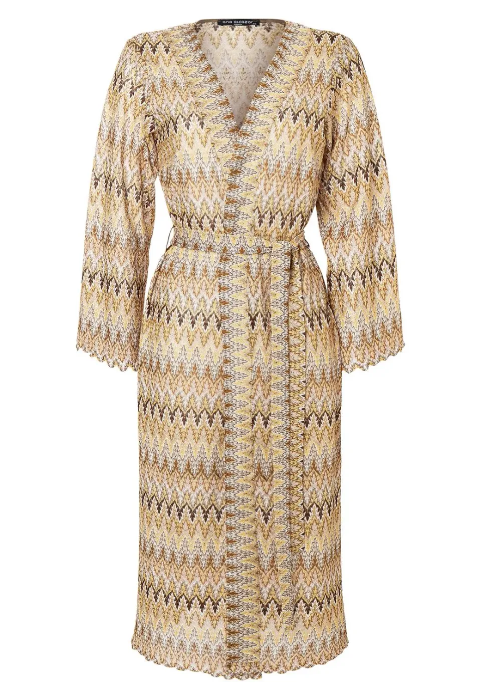 Ana Alcazar Pagoli kimono leggero marrone zigzag