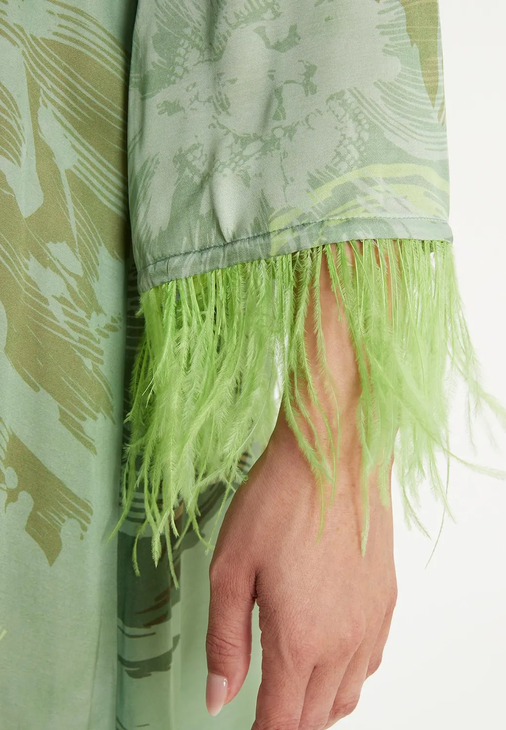 Ana Alcazar Zegali abito tunica satin verde