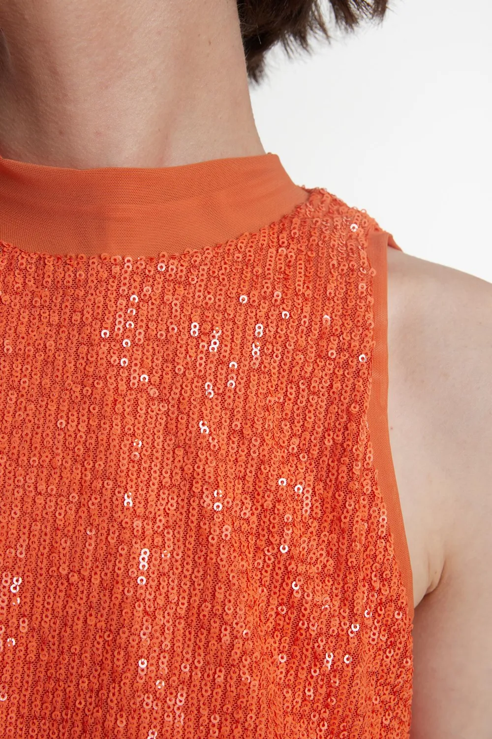 Ana Alcazar Pabyla tuta arancione paillettes