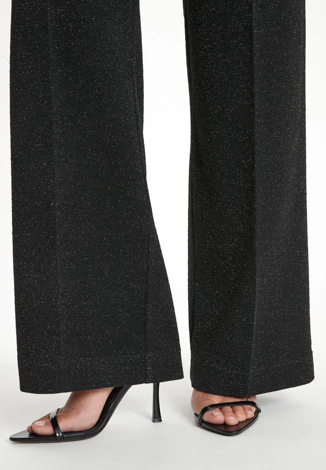 Ana Alcazar Taryla pantaloni neri lurex gamba larga