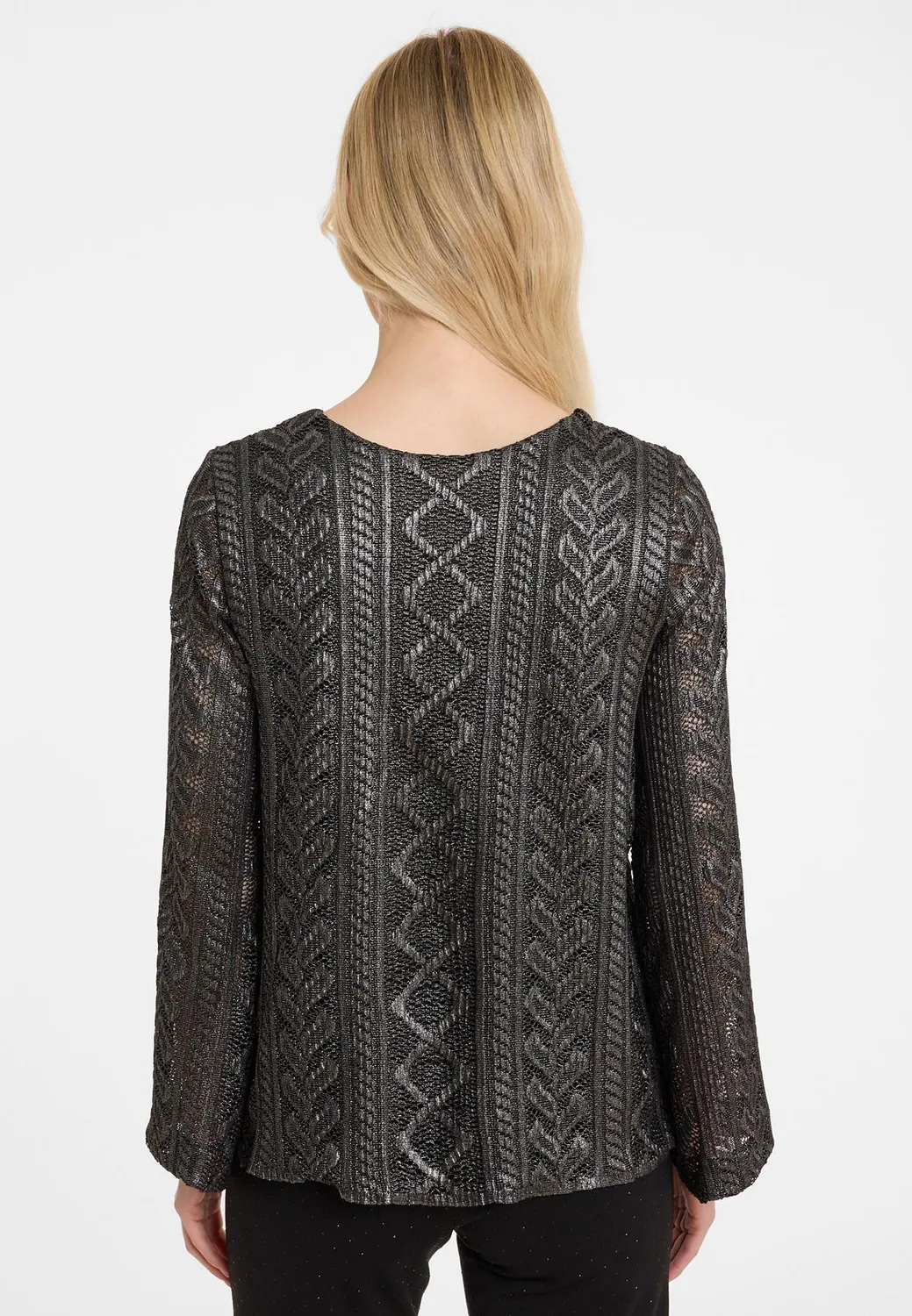 Ana Alcazar Ablisa top maglia antracite fantasia