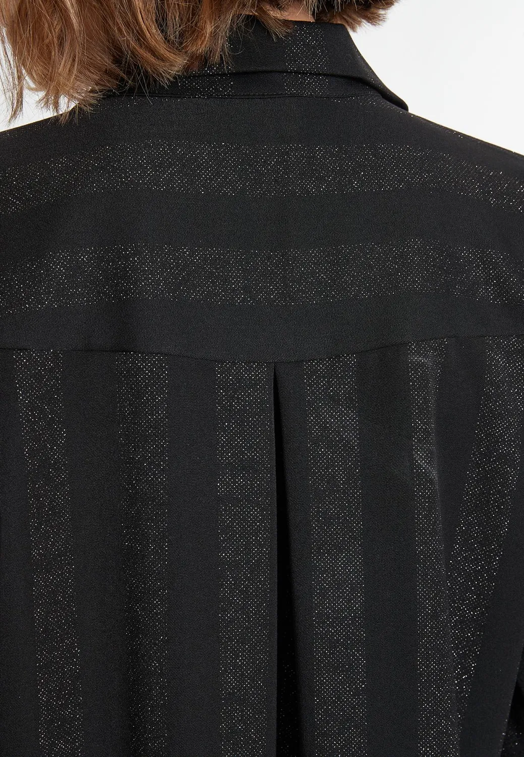 Ana Alcazar Samina abito camicia nero lurex