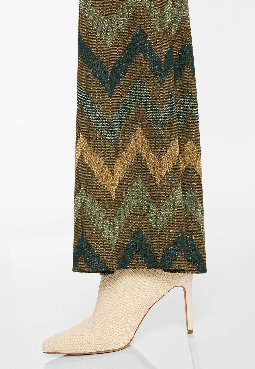 Ana Alcazar Avesi pantaloni zampa lurex oliva