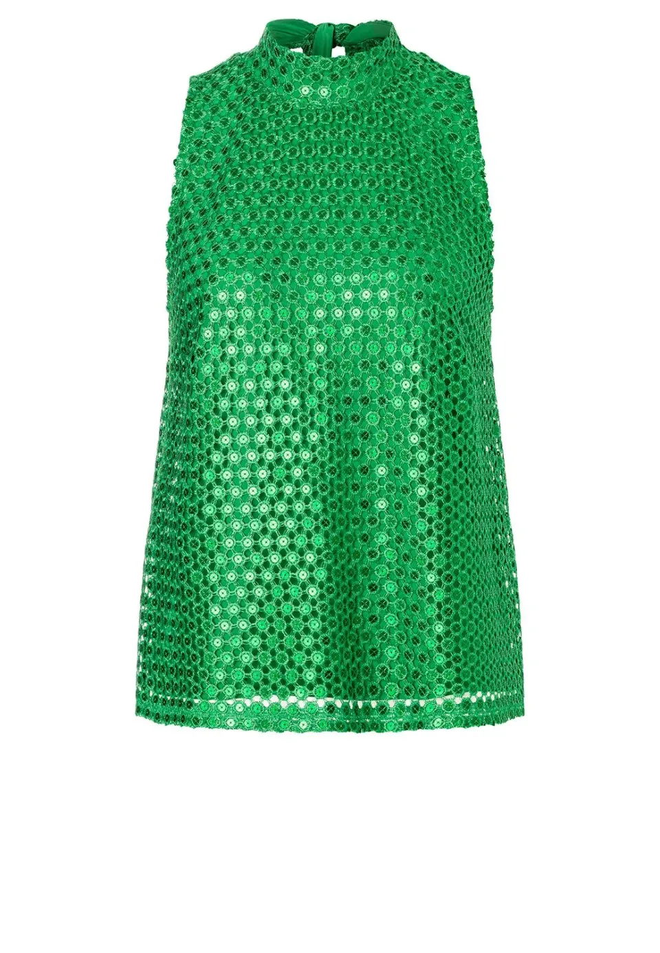 Ana Alcazar Pacira top paillettes verde senza maniche