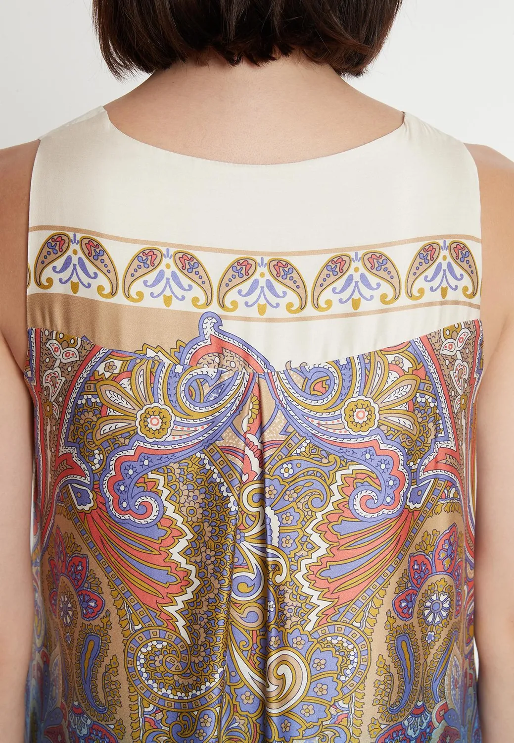 Ana Alcazar Pamita abito midi raso blu paisley