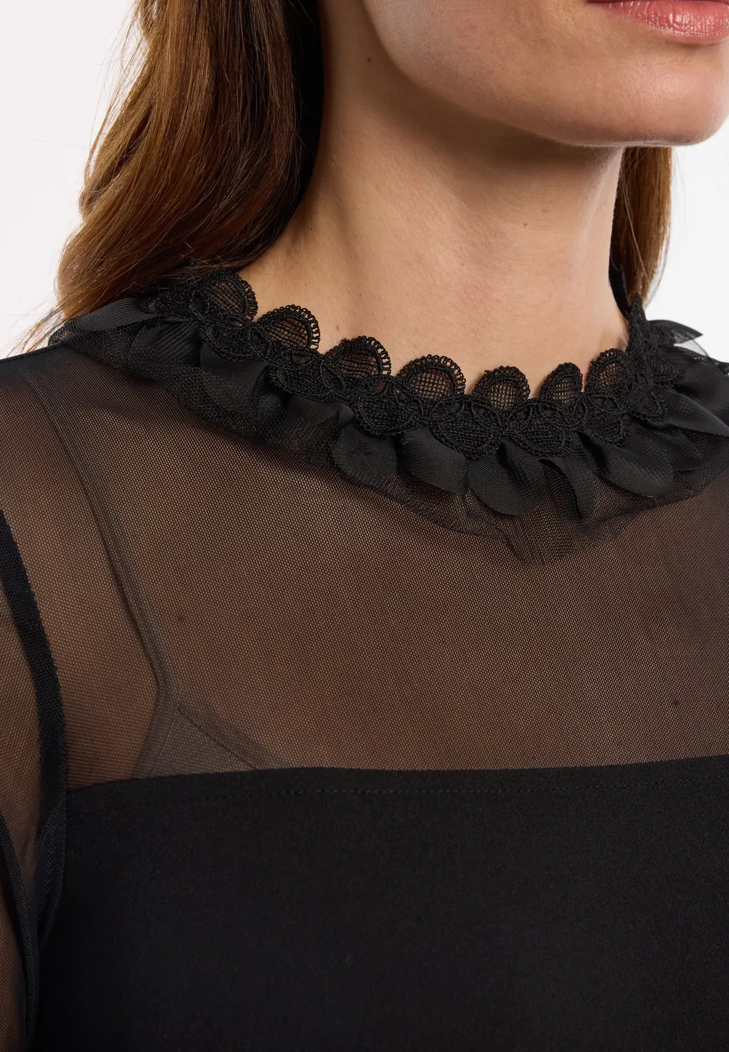 Ana Alcazar Endory abito cocktail nero pizzo tulle