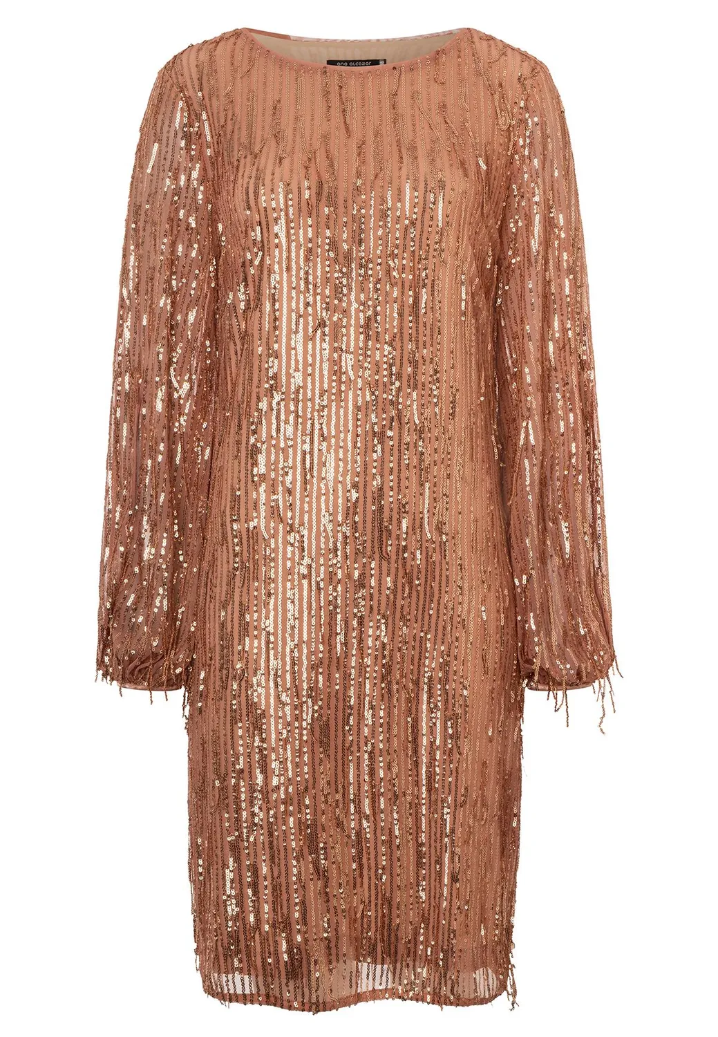 Ana Alcazar Ibies vestito paillettes rosa cipria