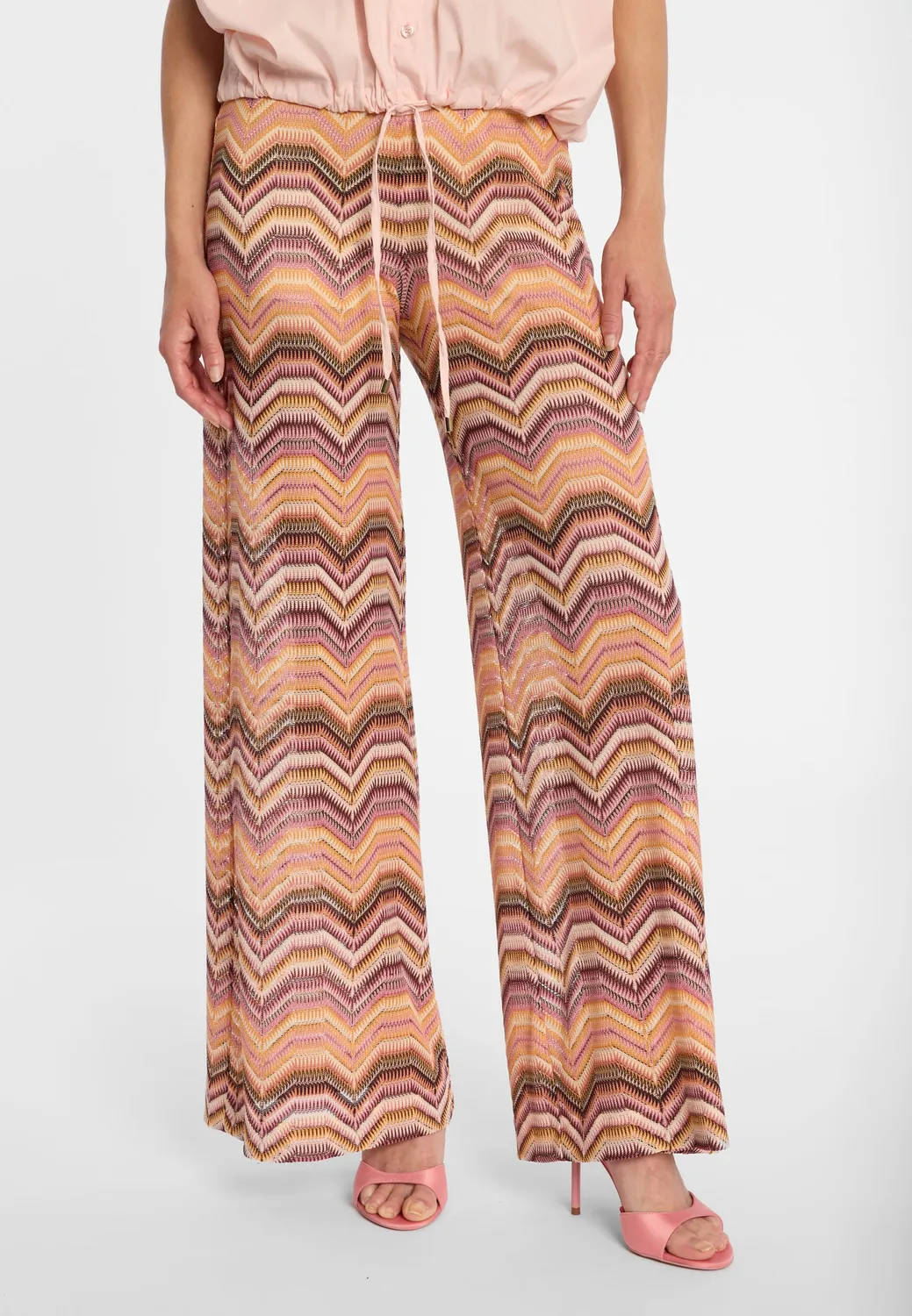 Ana Alcazar Doral pantaloni larghi maglia arancione rosa