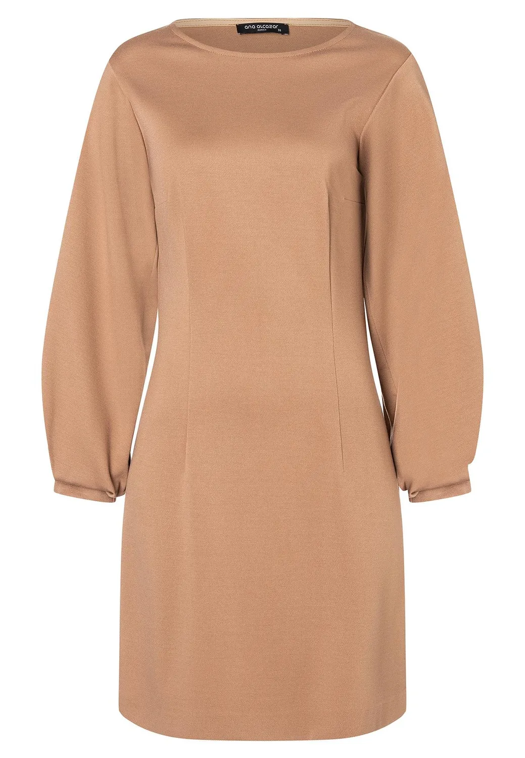 Ana Alcazar Aholi mini abito beige jersey aderente