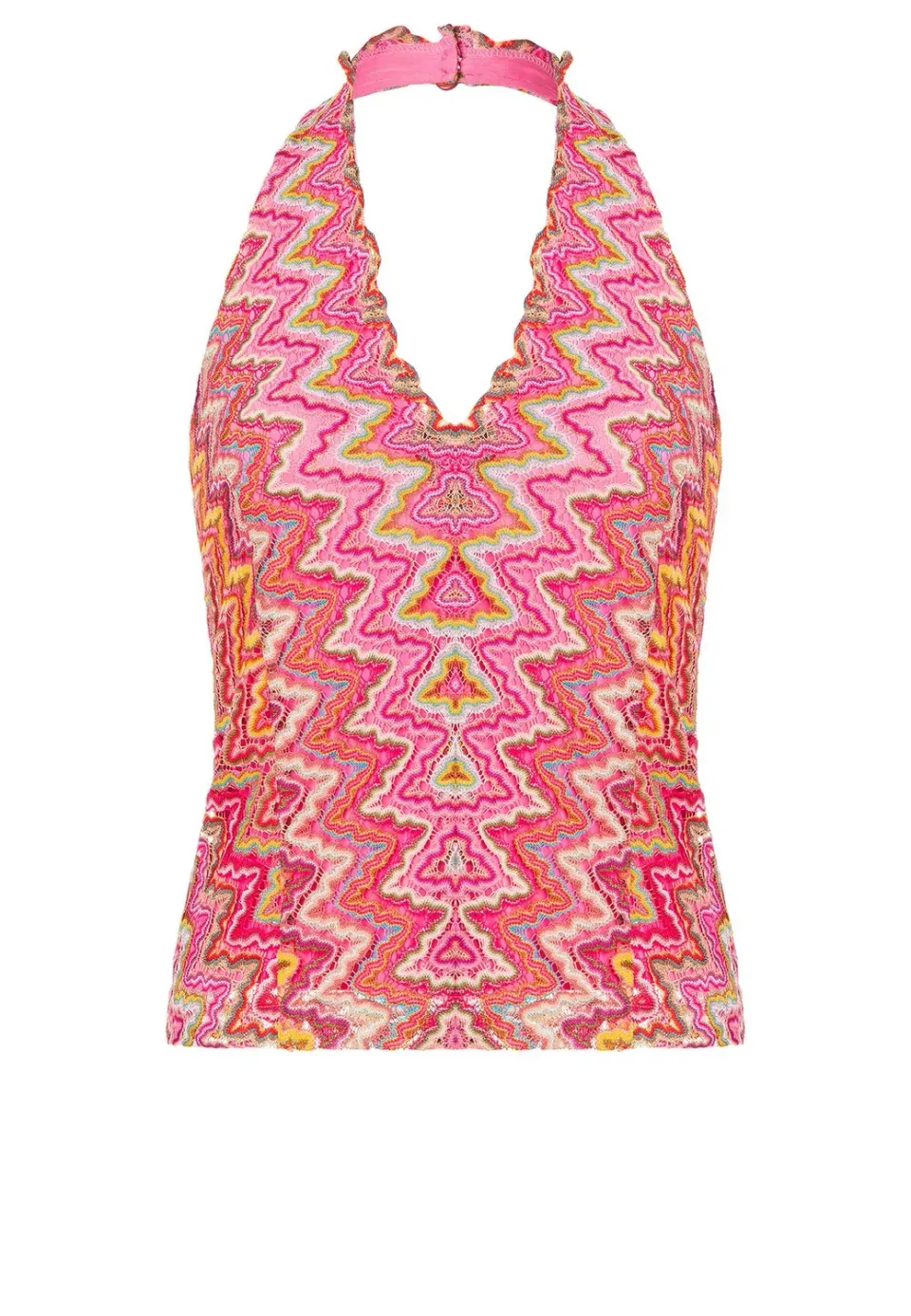 Ana Alcazar Piali top halter rosa ajour