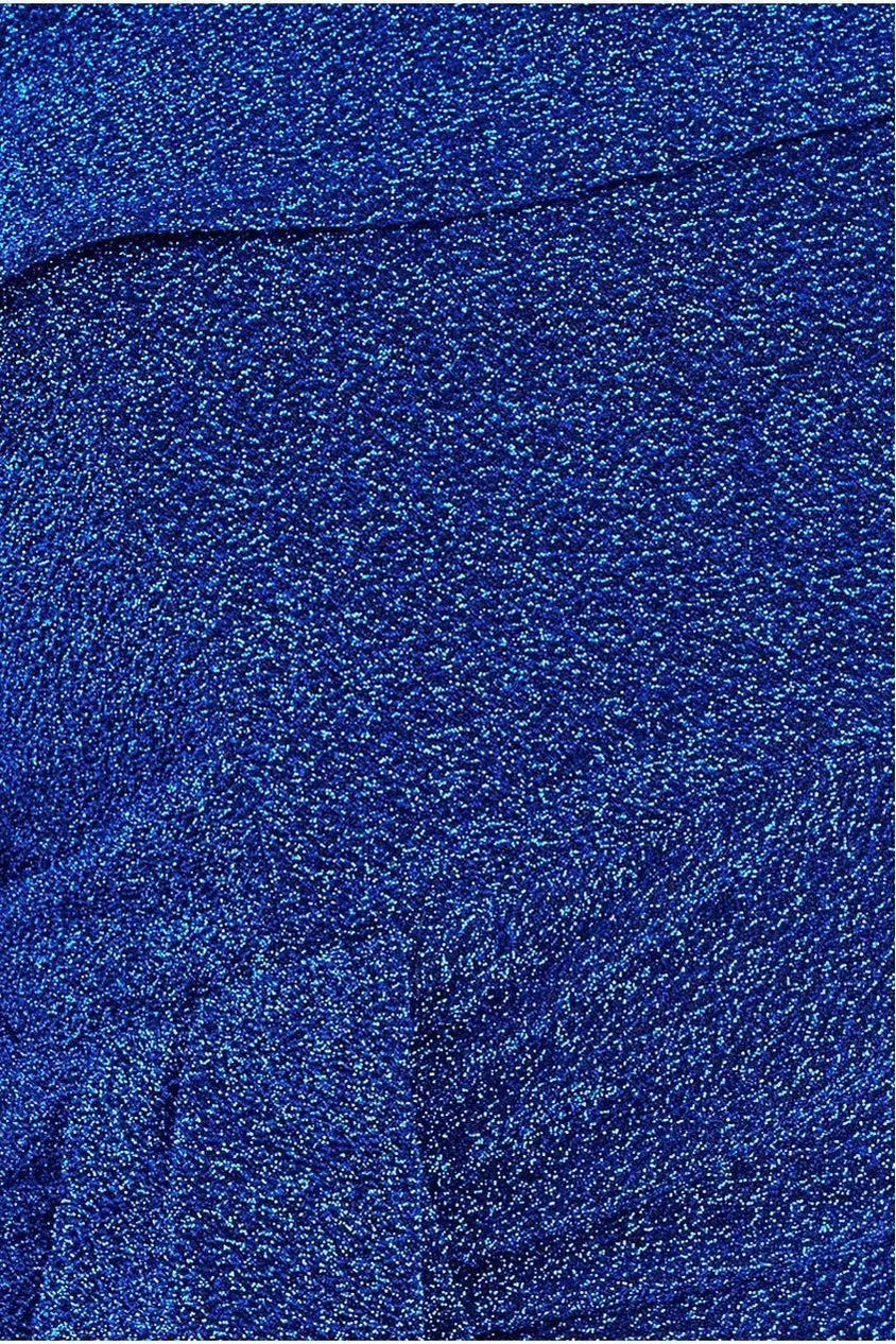 Goddiva DR3998 abito midi blu royal lurex