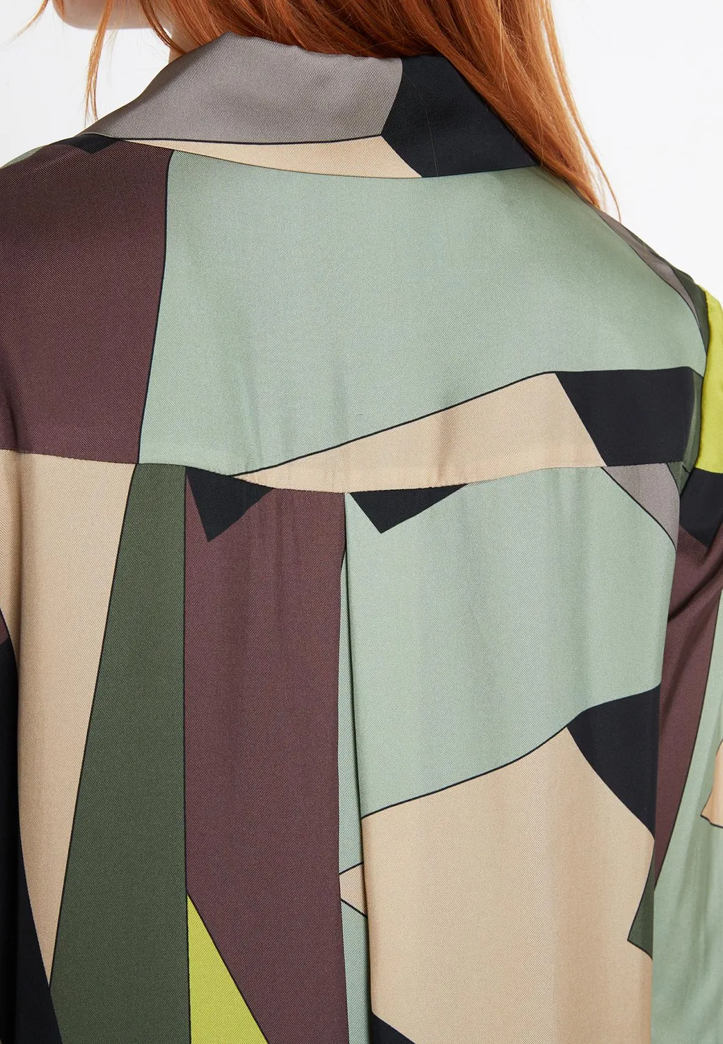 Ana Alcazar Sarisa camicia vestito fantasia verde
