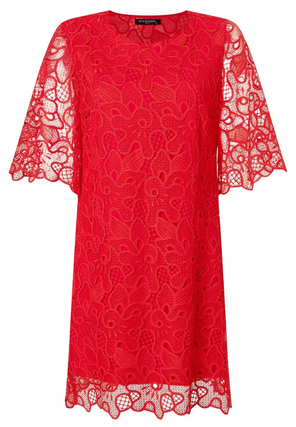 Ana Alcazar Zafora Abito in Pizzo Rosso Corto