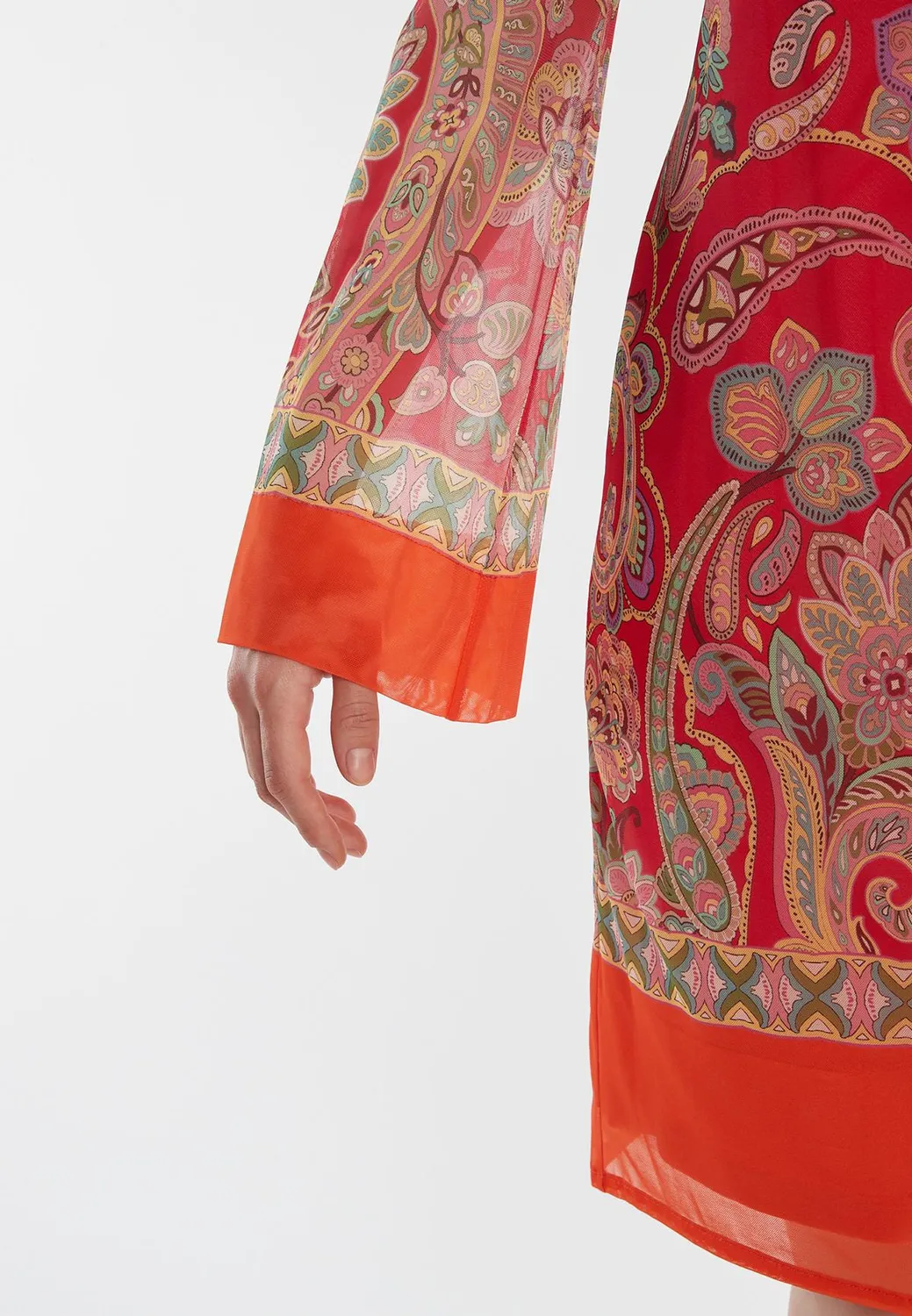 Ana Alcazar Zetana tunica vestito rosso paisley