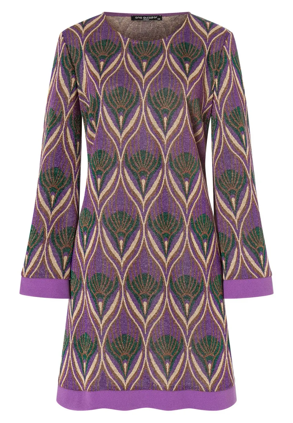 Ana Alcazar Otana Abito Corto Lurex Viola Retro