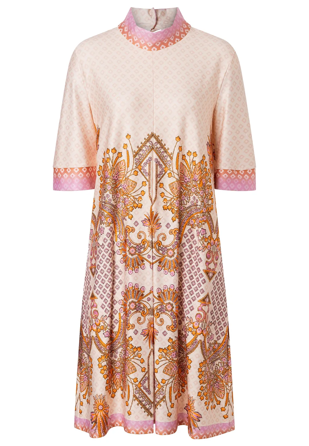 Ana Alcazar Dorali abito corto beige fantasia ocra