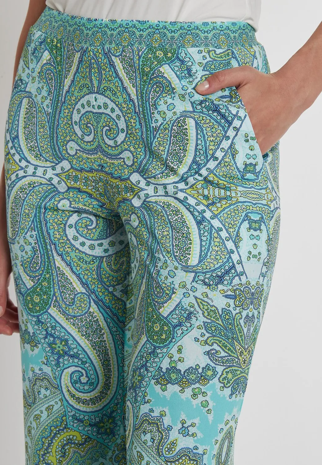Ana Alcazar Pidila pantaloni estivi paisley azzurro